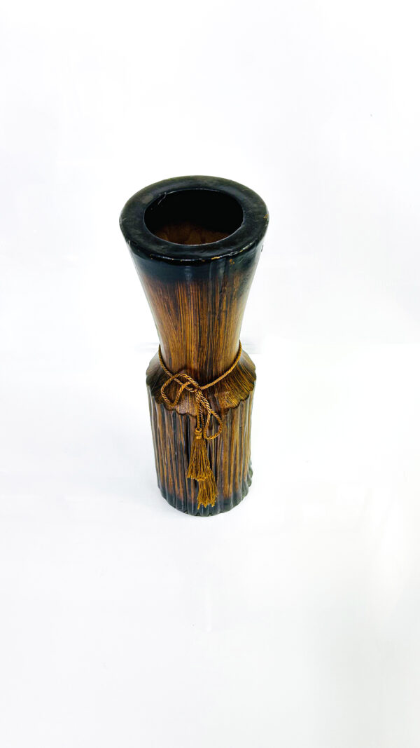 Vase 40Cm Tall Neck Brn/Brnz+Rope