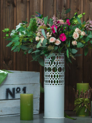 Afl5020 Wht/Rosepnk Bigleaf/Roses Reeds